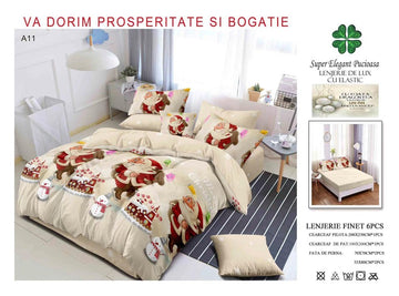 Lenjerie Finet de Craciun cu Elastic 180x200 cu Elastic 180x200 PP006