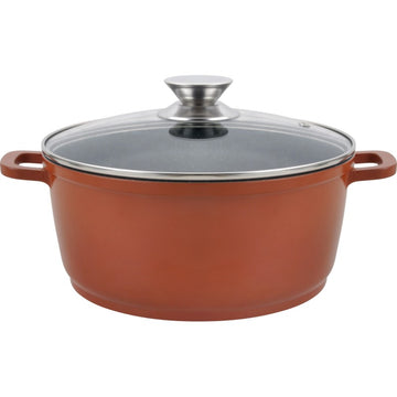 Cratita aluminiu, ceramica, capac din sticla, pentru prepararea gemului, sosului din tomate, 40cm,17 l, Grunberg GR1040