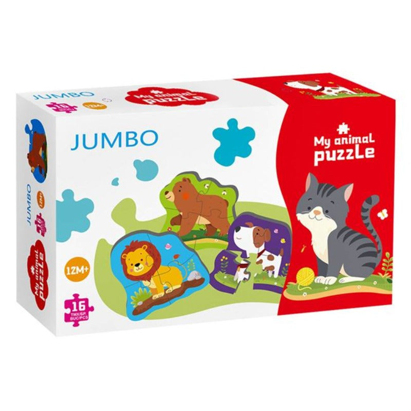 Puzzle Bebe cu 4 Animale (16 piese) JMB007