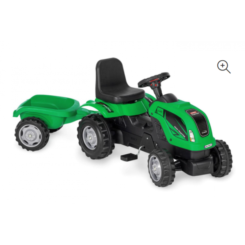 Tractor cu pedale si remorca Micromax MMX rosu-verde-albastru DSP050