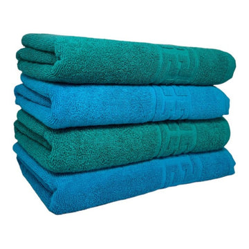 SET 4 PROSOAPE BAIE, BUMBAC 100%, 550G/M², GREEK, VERDE/BLEU