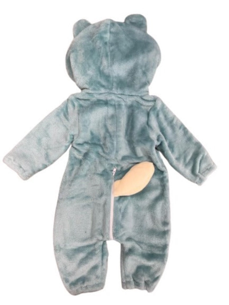 Pijama pentru bebelusi tip salopeta din material moale si pufos 001