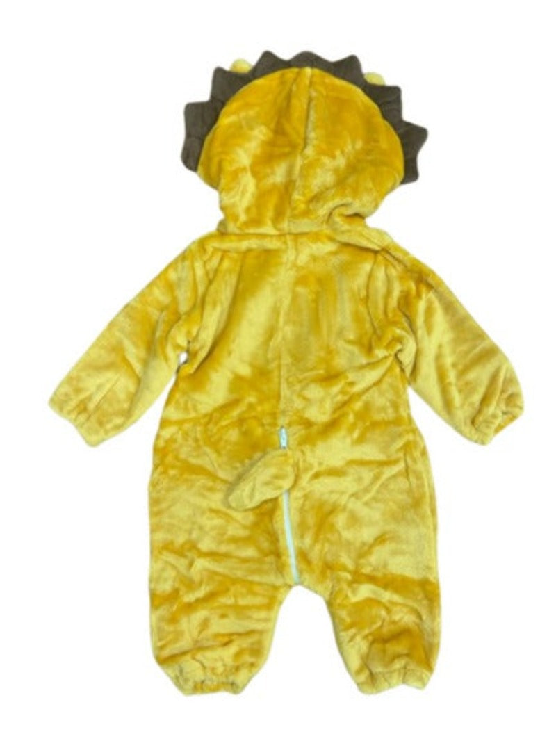 Pijama leu pentru bebelusi tip salopeta din material moale si pufos