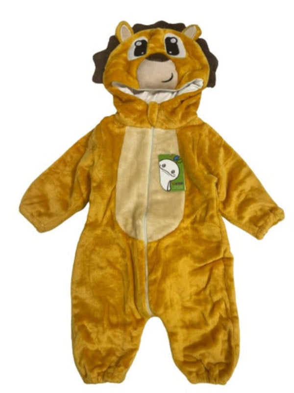 Pijama leu pentru bebelusi tip salopeta din material moale si pufos