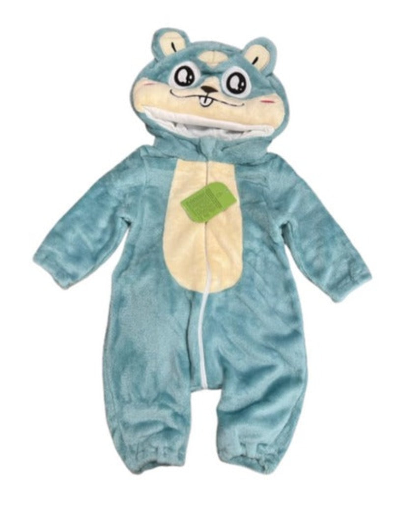 Pijama pentru bebelusi tip salopeta din material moale si pufos 001