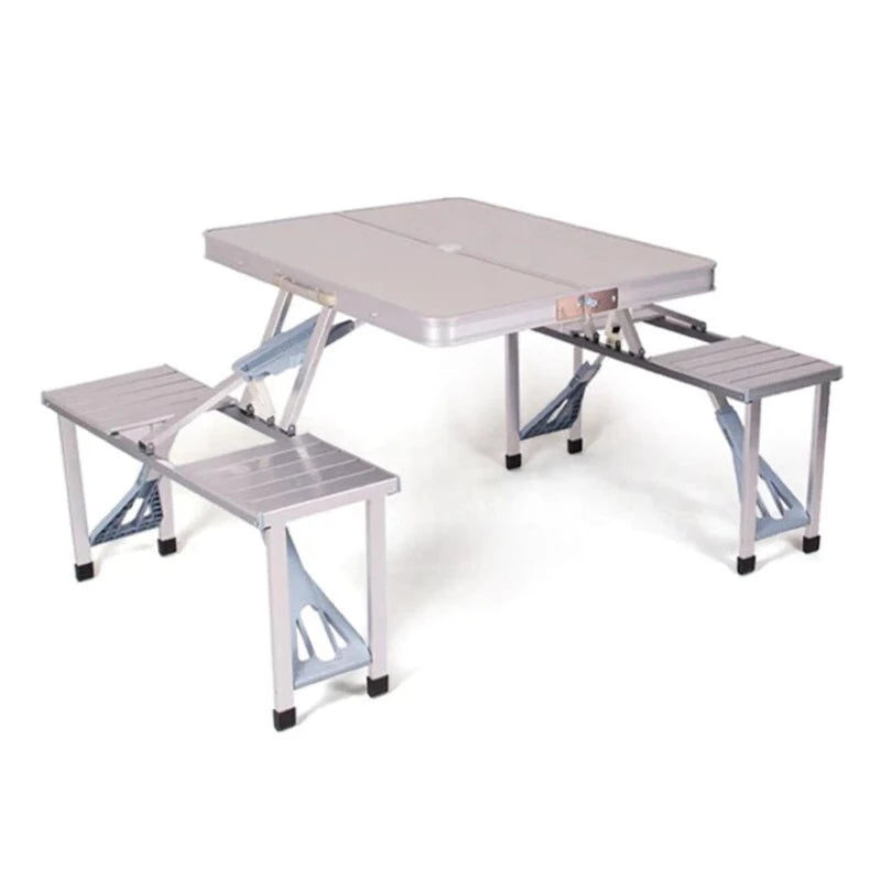 Masa pliabila Picnic tip Geamantan cu 4 Scaune din Aluminiu Modelul Mare hrj