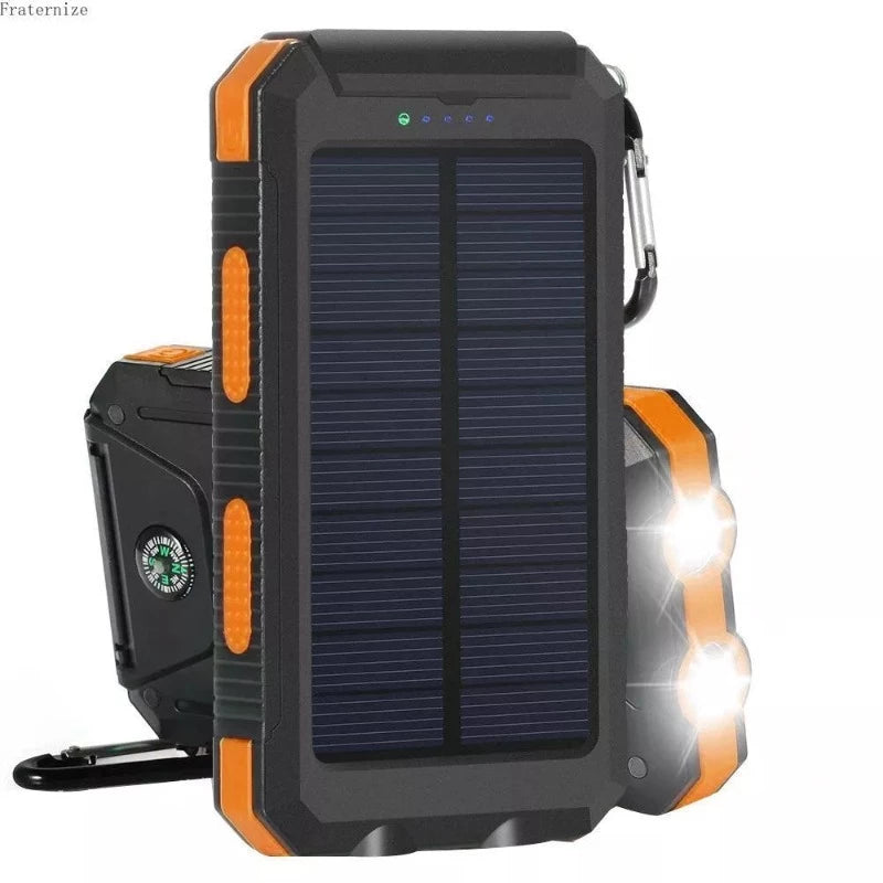 Power Bank solar portabil Încărcare puternică Powerbank Încărcător extern de baterie Lumină puternică LDE Lumină pentru toate telefoanele inteligente 20000