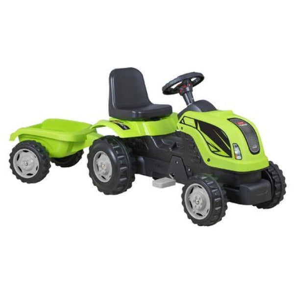 Tractor cu pedale si remorca Micromax MMXverde DSP006