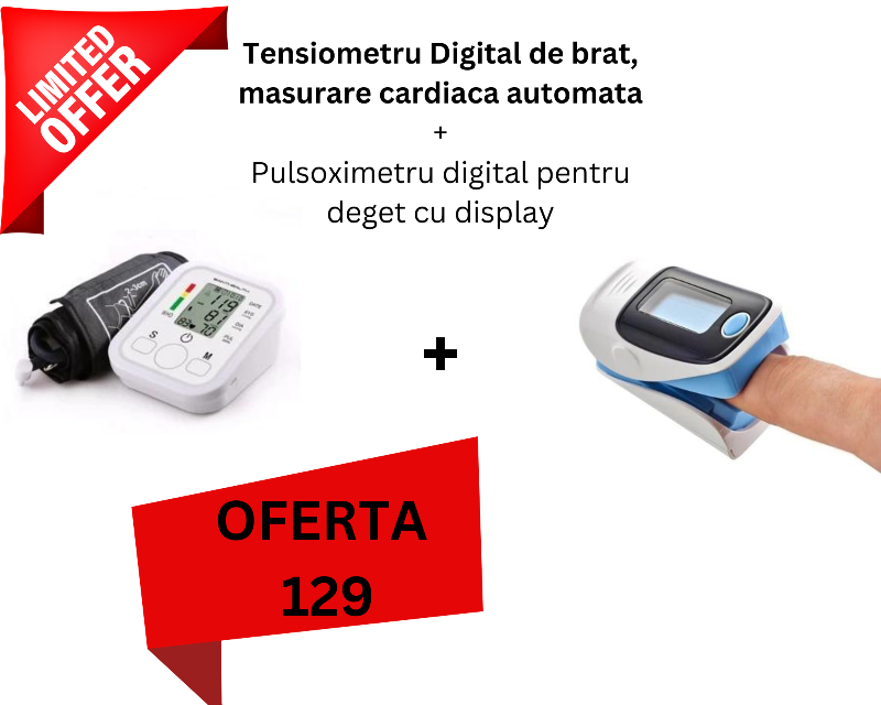 Tensiometru Digital de brat + Pulsoximetru digital