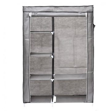 Dulap din material textil, cu structura metalica, 105 x 45 x 160 cm, Grunberg WD005 (gri)