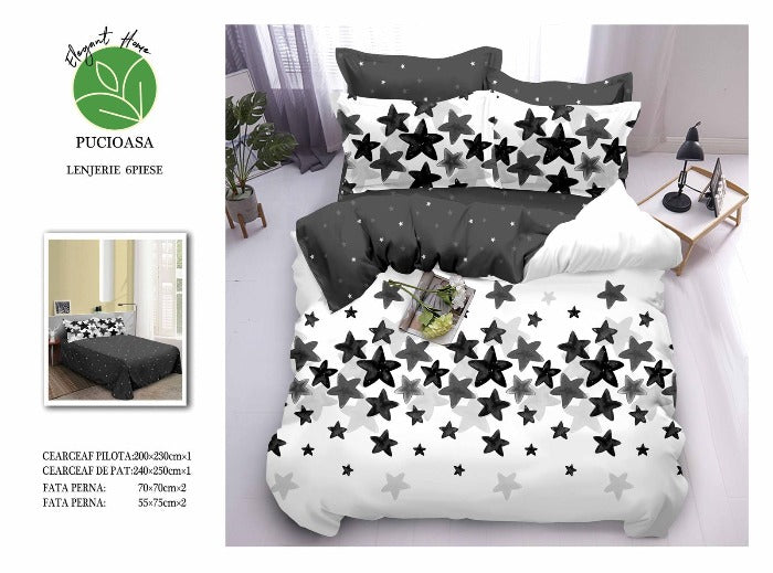 PACHET PROMO COMPLET: Lenjerie din Finet 6 Piese+Pilota+2 Perne PET009