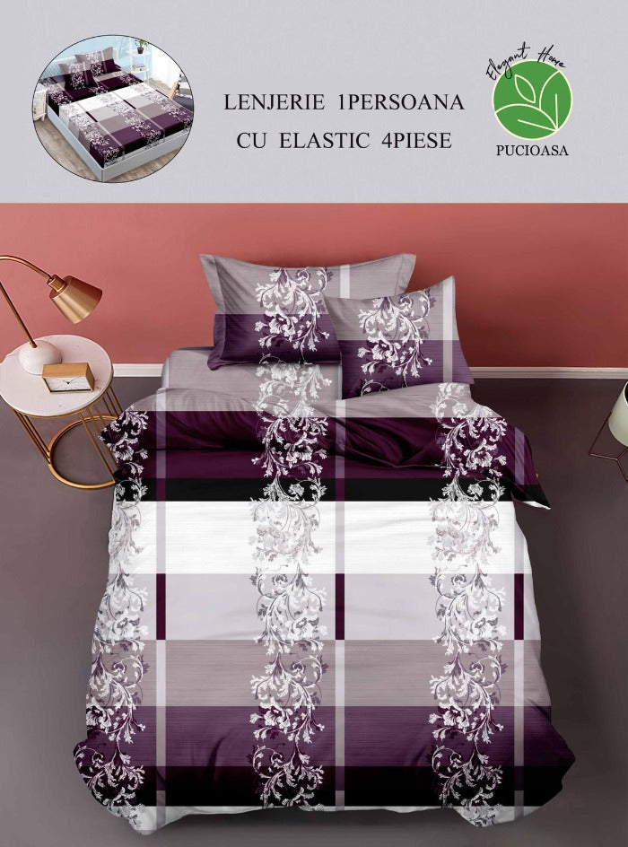 Lenjerie de pat cu Elastic 1 Persoana BBC FINET PTR034