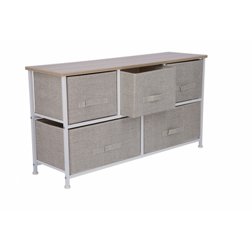 Comoda 5 sertare , 100 x 29 x 55 cm, Grunberg TB71 (crem)