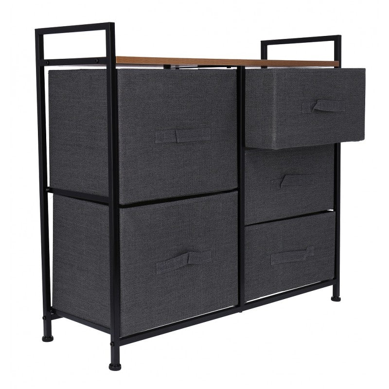 Comoda cu 5 sertare , 83 x 29 x 77 cm , Grunberg TB72 (gri)