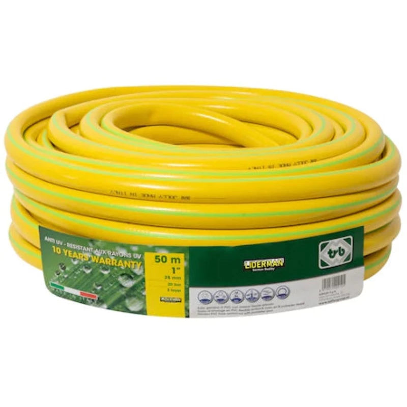 Furtun gradina, Jolly AGI311, 1 tol, 25mm, rola 50m, armat, 3 straturi, Fabricat In Italia DWR257