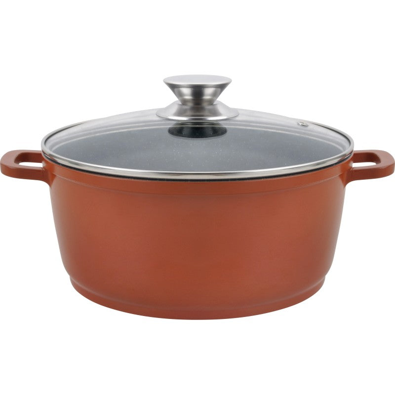 Cratita aluminiu, ceramica, capac din sticla, pentru prepararea gemului, sosului din tomate, 40cm,17 l, Grunberg GR1040