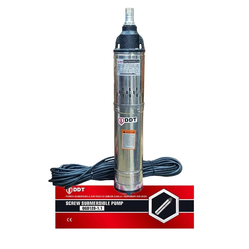 Pompa submersibila, DDT, QGD120, Inox, 120 m, 3 m³/h, 20 m cablu DWR205
