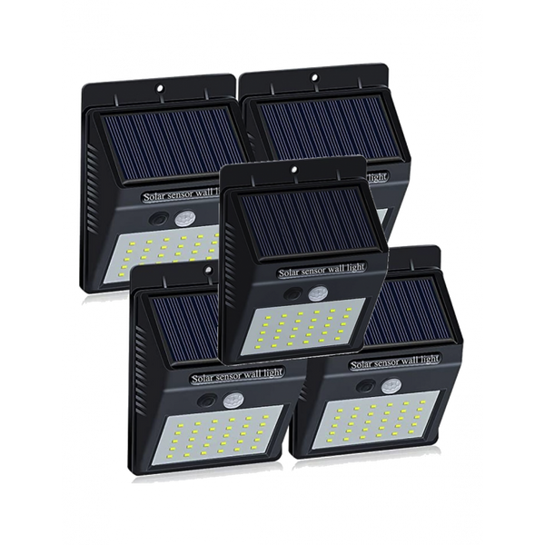 Set 5 lampi solare cu 30 LED, senzor de miscare si senzor de lumina
